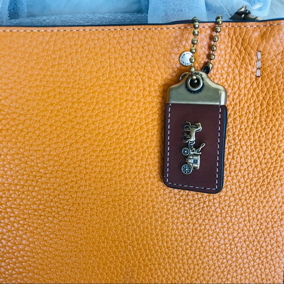 Authentic Brand New Coach Rogue 25 C5575 In Colorblock Brass/Papaya Multi - Picture 4 of 15